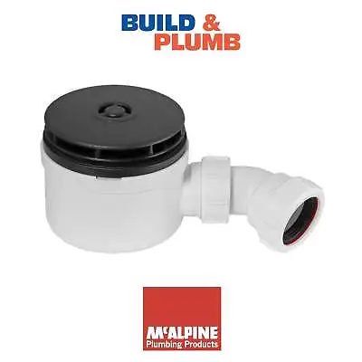 McAlpine 90mm Shallow Shower Waste Trap Fast Flow Matt Black ST90MB10-70 • £48.49