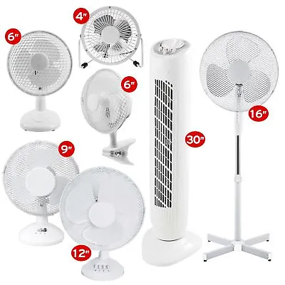 £12.99 • Buy Cooling Fan Pedestal Oscillating Stand Desk Electric Tower Standing Home Office