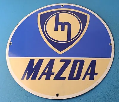 Vintage Mazda Porcelain Sign - Automobiles Mechanic Repair Shop Gas Pump Sign • $142.47