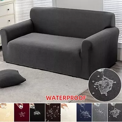 Solid Color Velvet Elastic Sofa Cover All Inclusive Jacquard Universal Covers • $39.54