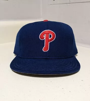 Vintage Philadelphia Phillies New Era 5950 Fitted Hat 7 1/8 Wool Made In USA 90s • $34.99