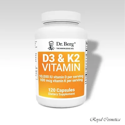 Dr. Berg Organic Vitamin D3 & K2 W/MCT Oil (10000 IU) - 120 Capsules • $38