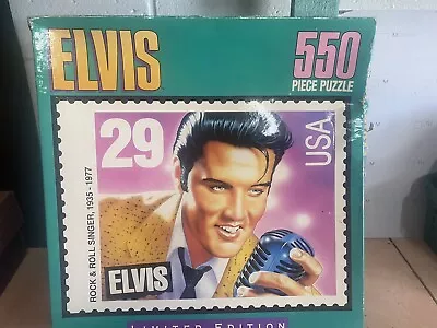 VTG Elvis Presley Milton Bradley 550Pc Puzzle Limited Edition Stamp #24-66 • $18