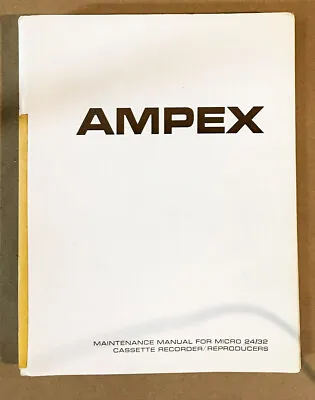 Ampex Micro 24 Micro 32 Cassette Player Service Manual *Original* #2 • $19.97