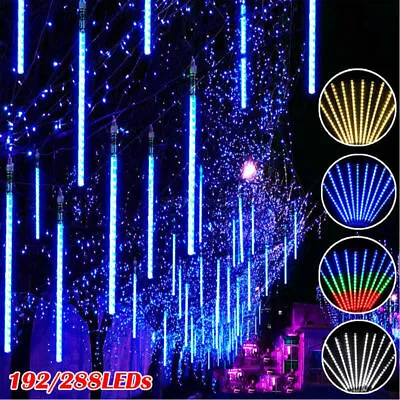 192/288 LED Meteor Shower Lights Fairy String Light Falling Rain Tree Xmas Decor • $9.96
