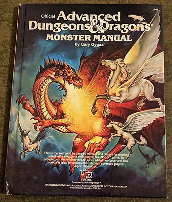 Advanced Dungeons & Dragons - Monster Manual - AD&D - 1st Edition • $69.99