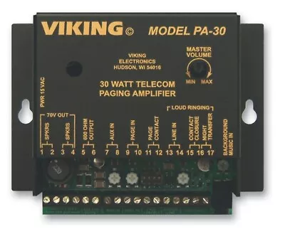 Viking Electronics PA-30 30 Watt Telecom Paging Amplifier • $276.57