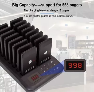 CTP302 Restaurant Pager System Wireless 20 Unit Paging System In Vibration Beep • $134.96