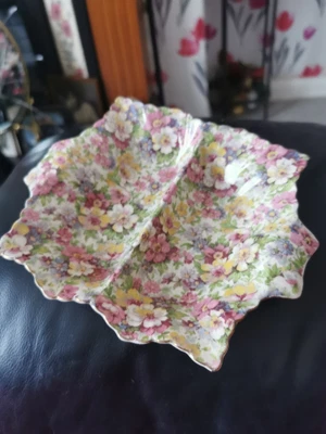 £4.99 • Buy Vintage James Kent Du Barry Snack Dish Chintz Pattern 