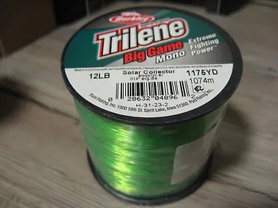 Berkley Trilene Big Game Mono Fishing Line 12 LB 1175 Yards Solar Collector • $8.60