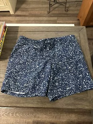 Marc Anthony Swim Short Men's 36x7 Blue Poly 3 Pocket Paint Splat Print Swimwear • $8