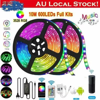 10M WIFI LED Strip Light RGB 3528 Smart App For Alexa Google Home Indoor Deocrat • $28.16