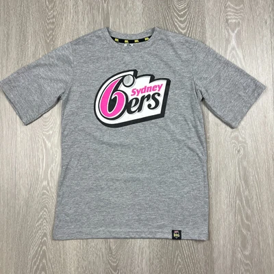 KFC BBL Big Bash Cricket Sydney 6ers Kids Grey T-Shirt Size 10 Years • $11.95