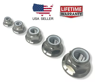 M5 M6 M7 M8 M10 M12 M14 Titanium Hex Flange Nut With Self Locking Nylon Insert • $3.35