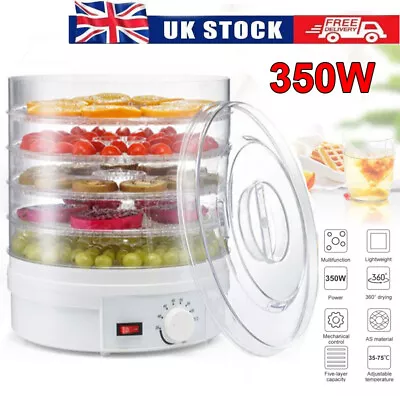 350W Electric Food Dehydrator 5 Tray Fruit Meat Beef Dryer Veg Preserver Machine • £19.99