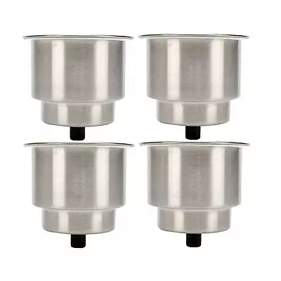 4 Pack Stainless Steel Cup Drink Holder With Drain For Marine Boat RV Camper • $26.99