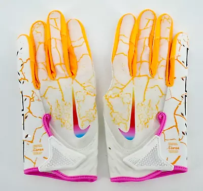 Nike Vapor Jet 7.0 Energy Football Gloves Youth Large White/Orange/Pink • $33.26