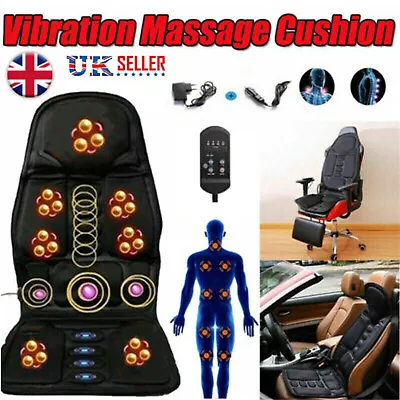 8Mode Massage Seat Cushion Heated Back Neck Massager Chair For Home Car UK STOCK • £27.99