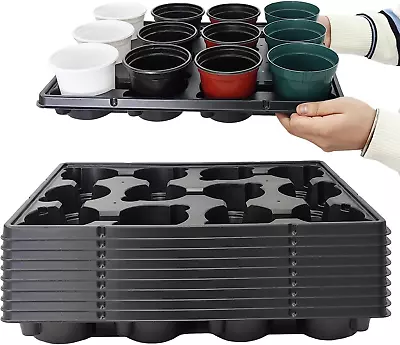 10-Pack 12-Cell Round Nursery Pot Trays 4  Pot Holders • $56.89