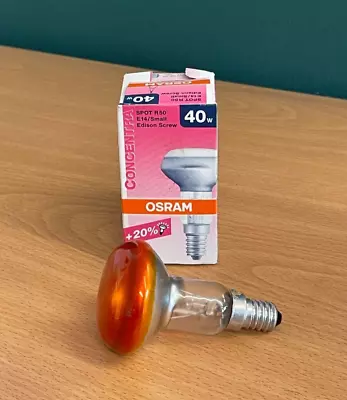 40W R50 Coloured Spot Reflector Light. Osram E14/Small. Amber Red Blue Green X2 • £6.99