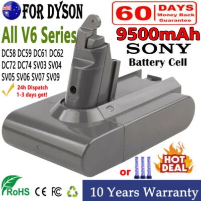 9500mAh Replacement Battery For V6 Animal Absolute DC58 DC59 DC61 DC62 SV03 SV04 • $16.59