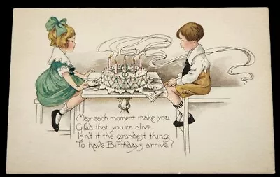 Early 1900s Birthday Wishes Victorian Children Vintage Postcard Unstamped Unused • $5.50