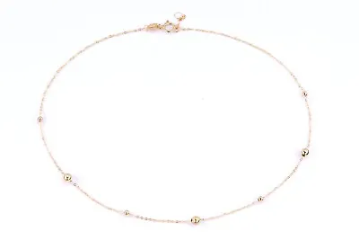 9ct Yellow Gold Ball Charm Anklet 27cm Long By Citerna • £54.95