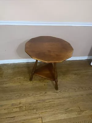 This Is An Old RARE Cushman Solid Maple 🍁 Lamp Table In Good Condition. • $229