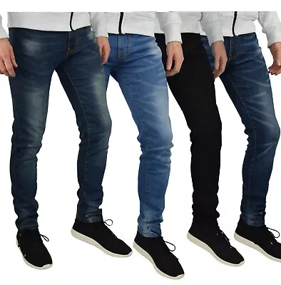 Mens Slim Fit Stretch Jeans Comfy Fashionable Super Flex Denim Pants • $24.35