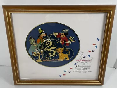 Vintage Framed Walt Disney 25th Anniversary Of Magic Kingdom Pin Set 1971-1996 • $49.95