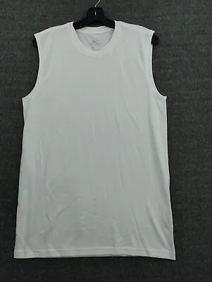 Nike Dri Fit Mens Sleeveless Muscle T Shirt Tank Top/ White/ Size Small • $16