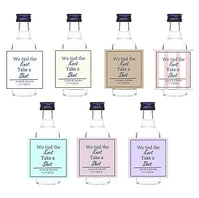 80 Personalised Take A Shot Mini Bottle Labels Wedding Favours Birthday #023 • £19.99