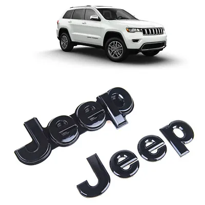 14-20 Jeep Grand Cherokee Gloss Black Replacement Nameplate Emblem Set Mopar OEM • $68.38