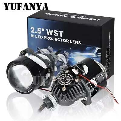 (2)2.5'' Mini Bi LED Projector Lens Car LED Headlight 70W 3570 Chips Universal • $88.70