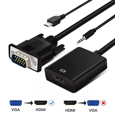 VGA Analog To HDMI Digital Audio Video Converter Adapter Cable For PC Laptop TV • £5.24