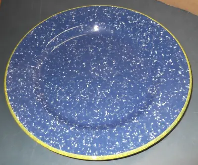 La Primula Blue Speckle With Green Trim 10 1/4'' Dinner Plate Italy • $10