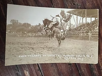 Vintage 1920’s Real Photo Postcard - Ed McCarty Wichita Falls Texas Rodeo DFP Co • $36