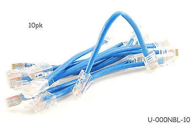 10-PACK 6  Assembly Cat5e Ethernet Non-Boot RJ45 Network Cable Blue • $9.99