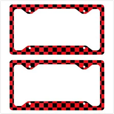 Checkered Flag License Plate Frame Cover For Mini Coopers Countryman Clubman Red • $15.99