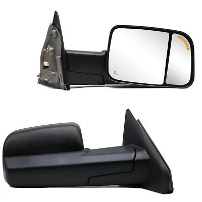 For 2004 Dodge Ram 2500 Pair Set Towing Mirrors Power Heated Arrow Light Trailer • $134.48