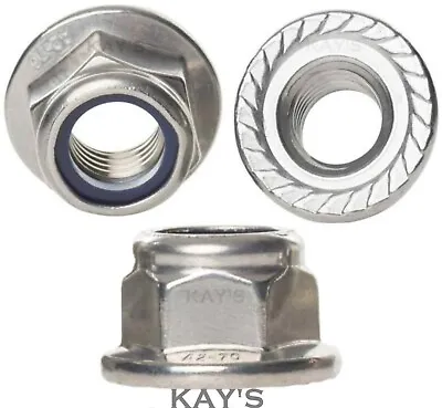 £40.34 • Buy Flanged Nyloc Nuts A2 Stainless Steel Nylon Insert Serrated Flange Locking Nuts