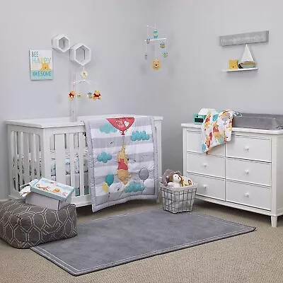 Disney Winnie The Pooh 4 Piece Nursery Crib Bedding Set Comforter Crib Ruffle • $195