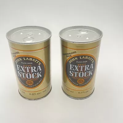 Beer Can - John Labatt's Extra Stock ( Bottom Opened Steel Can ) Lot Of 2 • $10.77