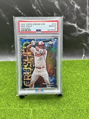 2023 Topps Chrome Update Mike Trout Crushed SP Case Hit 💎💎PSA 10💎💎 Angels • $105