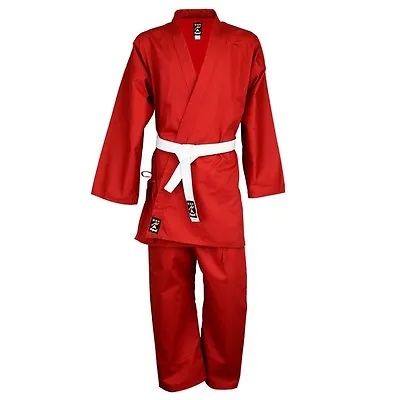 Playwell Childrens Kids Red Karate Suit 9oz Uniform Outfit Gi Kimono Students • £15.99