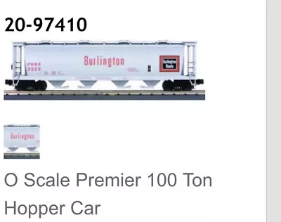 MTH Premier 20-97410 100 Ton Hopper Car Burlington NIB • $44