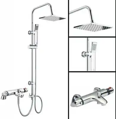 £94.99 • Buy Modern Thermostatic Bath Shower Mixer Taps Deck Mounted Chrome Bathroom And Kit