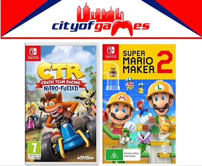 CTR Crash Team Racing Nitro Fueled & Super Mario Maker 2 Switch Game New  • $129.95