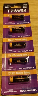 5x 27A 12V MN27 LR27 A27 L828 V27GA Alkaline Battery Garage Car Remote Alarm • $5.99