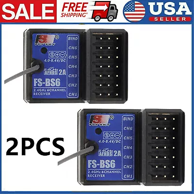 2PCS FlySky FS-BS6 Receiver 2.4Ghz 6CH AFHDS2 Fr FS-GT5 FS-IT4S Transmitter S4M0 • $38.45